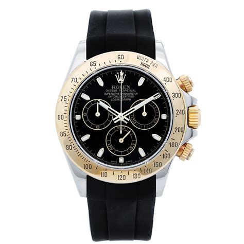 rolex daytona gold black rubber|Rolex daytona two tone price.